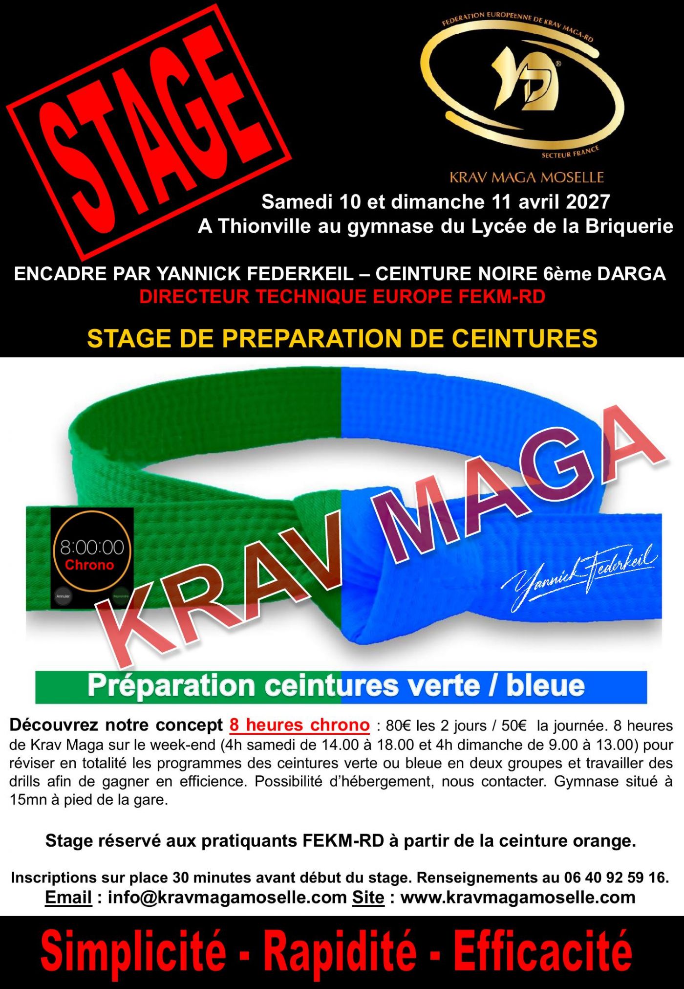 8h Chrono : Préparation des ceintures vertes et bleues - Thionville